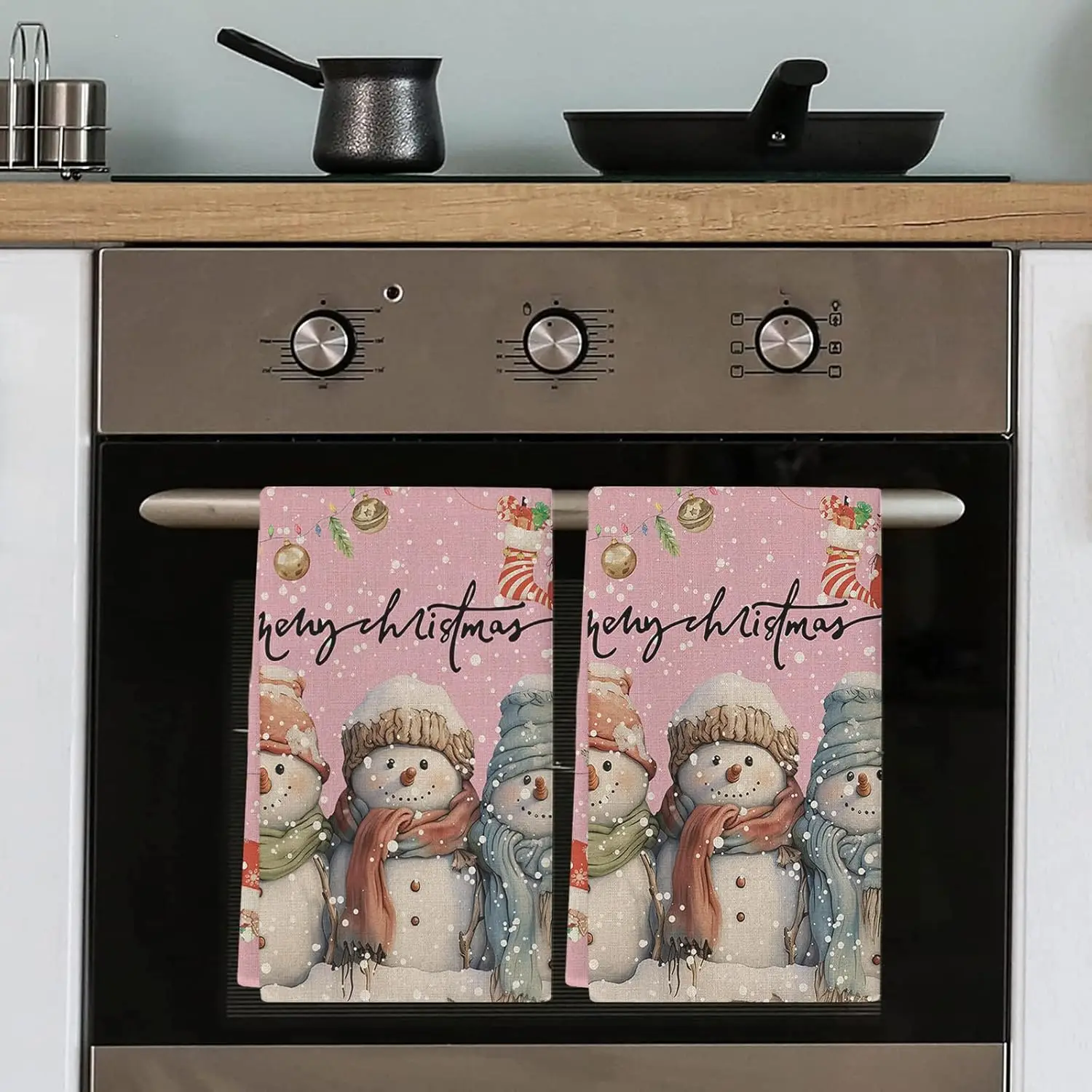 

Рождественский снеговик, розовое кухонное блюдо, чайные полотенца, чистящие средства, впитывающие быстросохнущие полотенца для рук, набор рождественских украшений