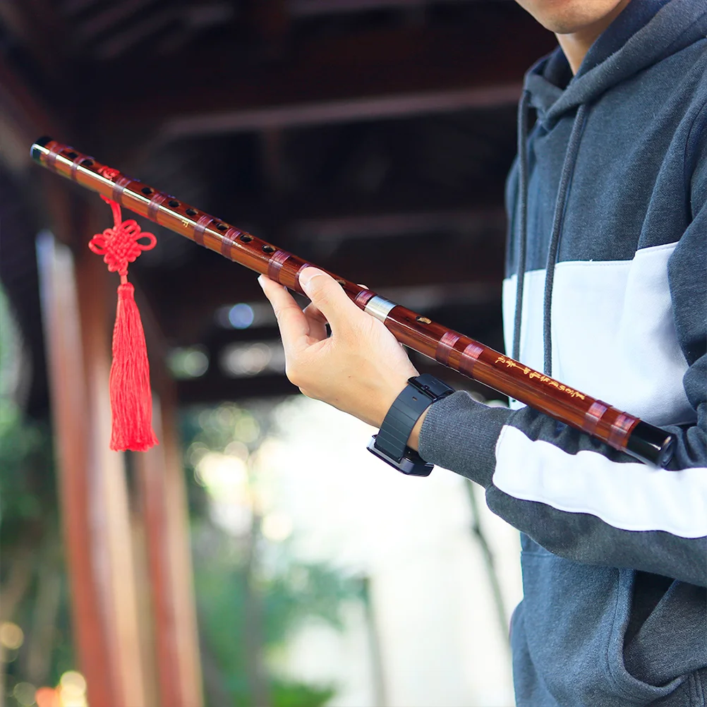 Handle Chinese Wind Bamboo Flute Shakers Electrostatic Stickers Instrument Flax