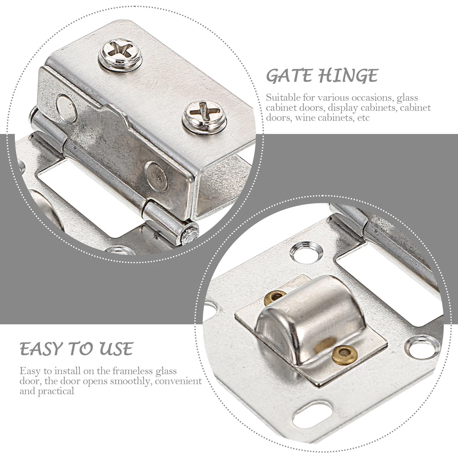 

4pcs Glass Door Hinge Stainless Steel Durable Cabinet Hinges Frameless Door Clip For Cabinet 90 Degree Gate Hinge