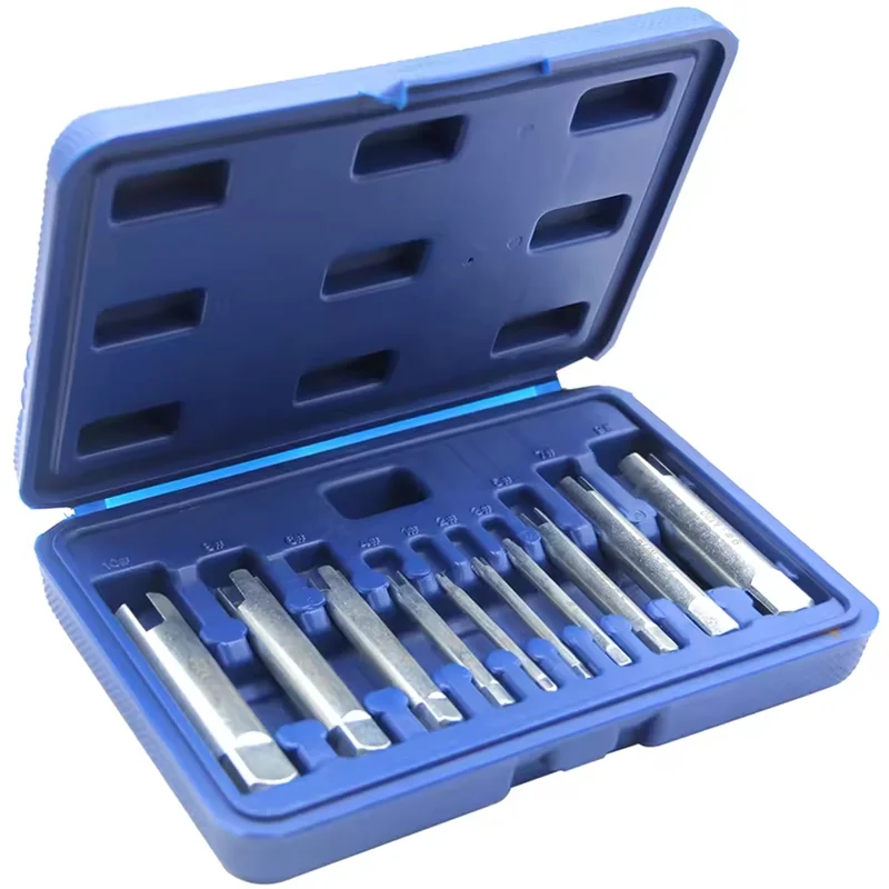 MOPHE-10Pc M4-M22 Tap Extractor Tool Set Broken Head Hand Thread Counter Tapping Removal