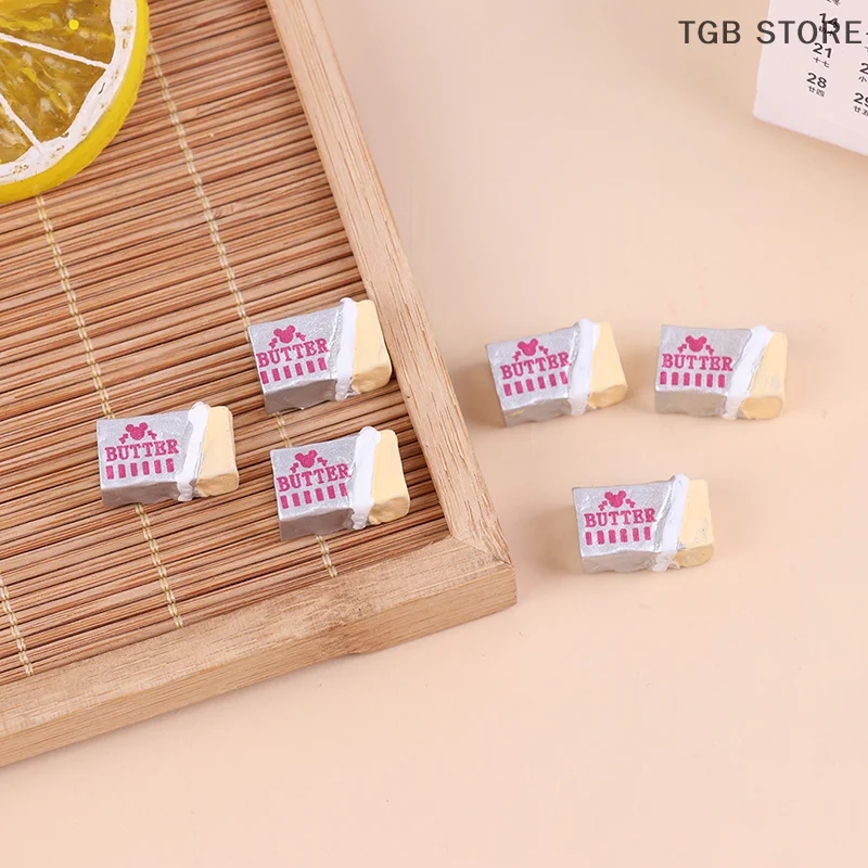6 個ミニチュア食品バターモデル朝食食器シミュレーションキッチン Diy パンセットおもちゃドールハウスアクセサリーごっこ遊び