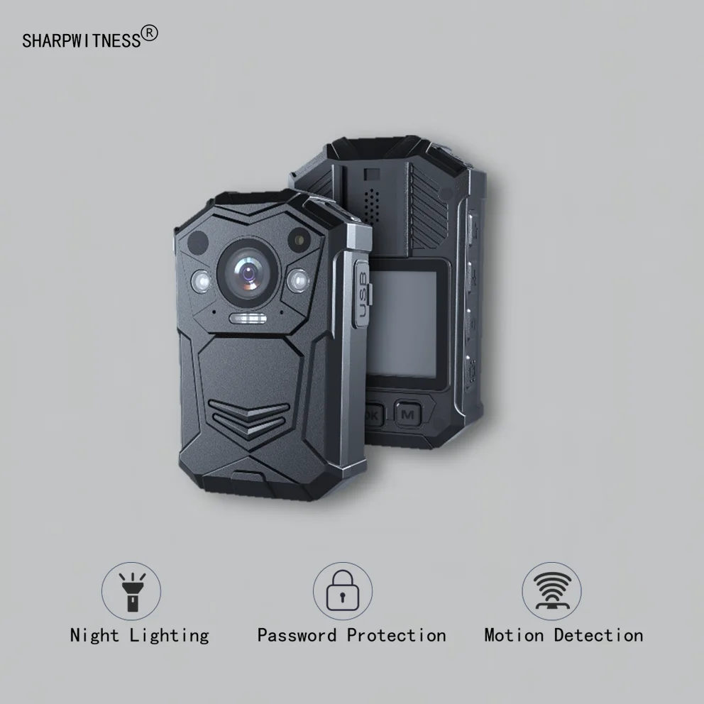 SHARPWITNESS 1440P Body Camera 14 Hours Battery Life GPS Tagging with 2 Inch Screen and Charging Base Mini Body Camera