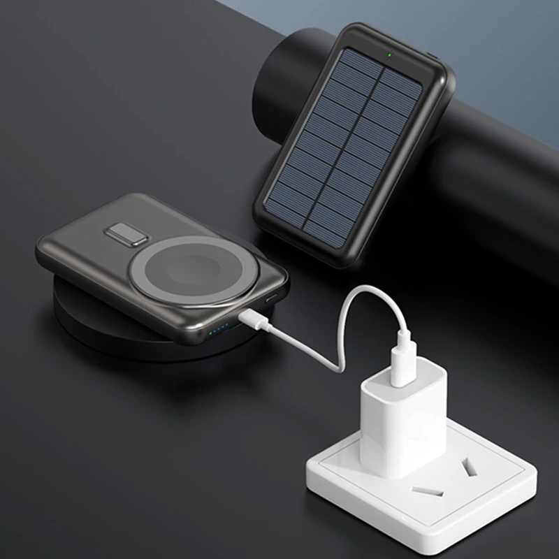 Solar Power Bank 10000mAh Magnetic Wireless Charger Magsafe Powerbank for iPhone 16 15 14 13 Mini Portable Charger Spare Battery