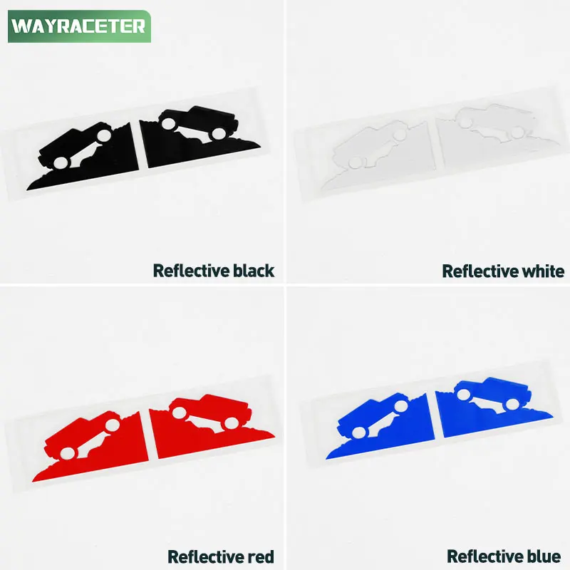 2 Pcs Creative Window Sticker Corner Decor Reflective Vinyl Decal For Jeep Wrangler JK JL TJ YJ CJ JLU Rubicon Unlimited Sport