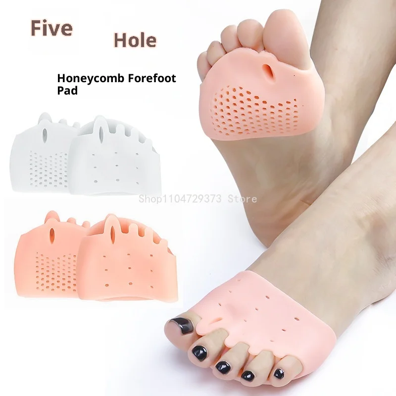Almohadillas de Gel correctoras de Hallux Valgus, almohadillas para el cuidado de los pies, almohadillas para el antepié, cojín separador de dedos de silicona, plantillas para zapatos para aliviar el dolor, 1 par