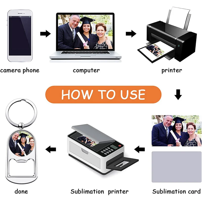 AS95-50 шт. сублимационный пустой брелок металлическая открывалка для бутылок пустой брелок для ключей теплопередача прямоугольный сублимационный брелок