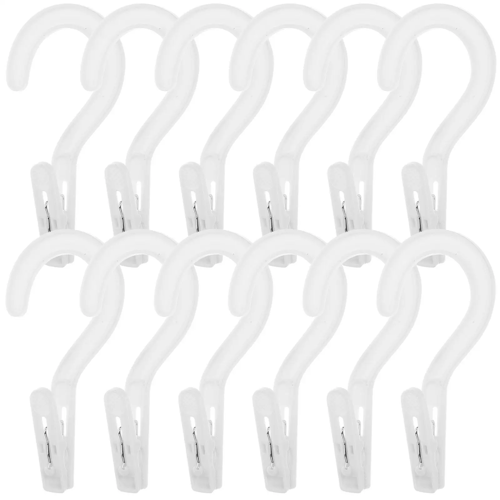 

12 Pcs White Clothespins PP Multi-use Hanging Clips Laundry Hooks Wardrobe Creative Hangers Home Storage