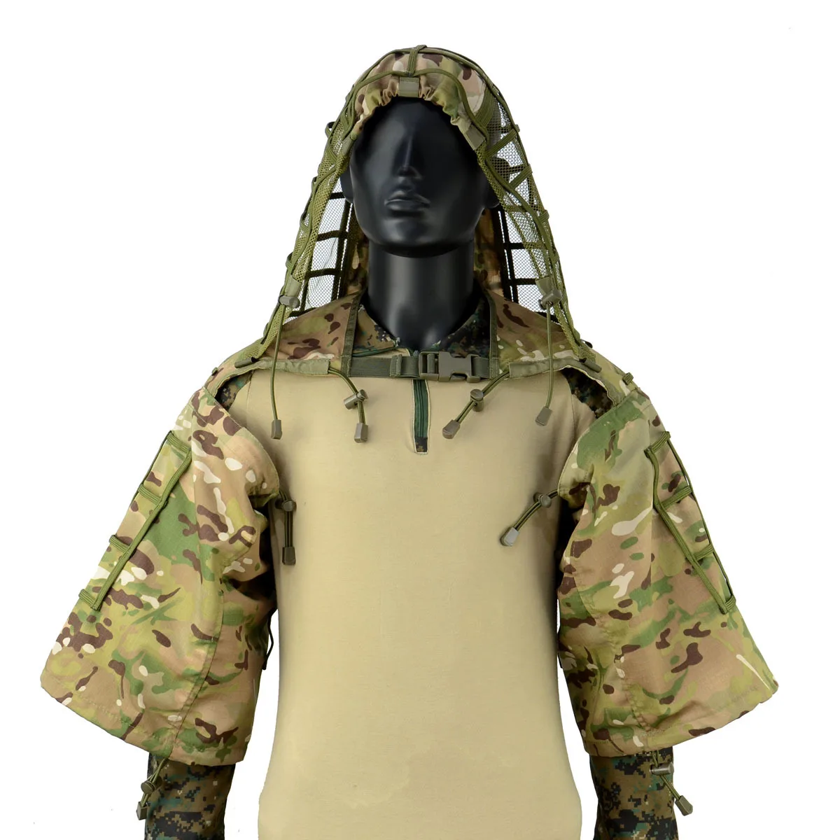 Tactical Ghillie Suit Foundation Camouflage Clothes Sniper Cloak Field Training Combat Hunting Clothing Hooded Airsoft Uniform