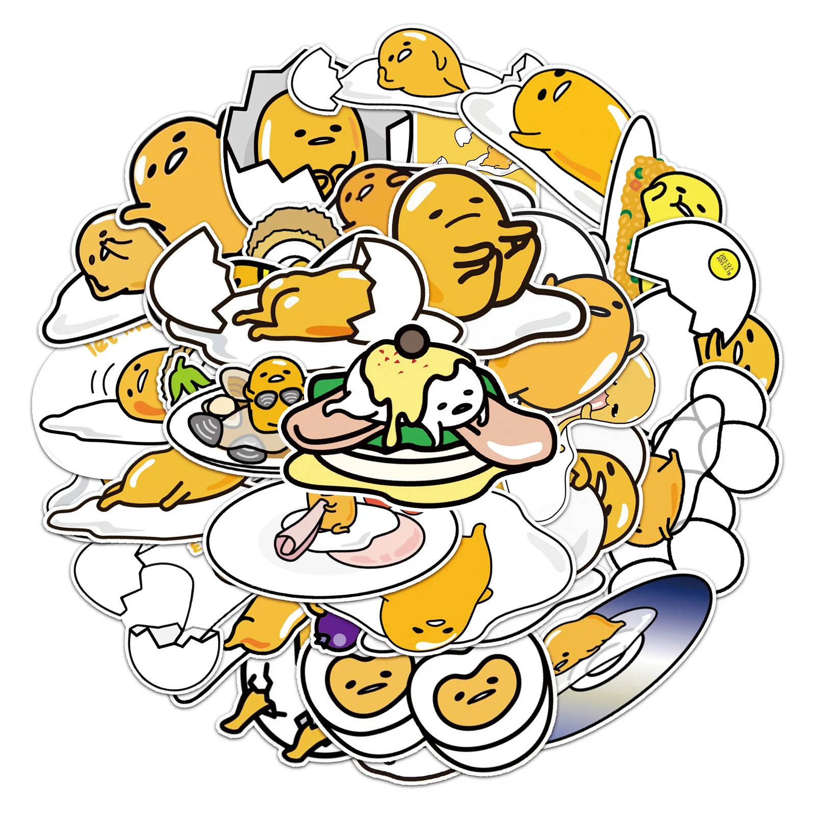 Imagem -04 - Sanrio Gudetama Série Kawaii Adesivos Decoração dos Desenhos Animados Faça Você Mesmo Hand Account Diário Adesivos Presentes de Alta Qualidade 50 Pcs por Conjunto