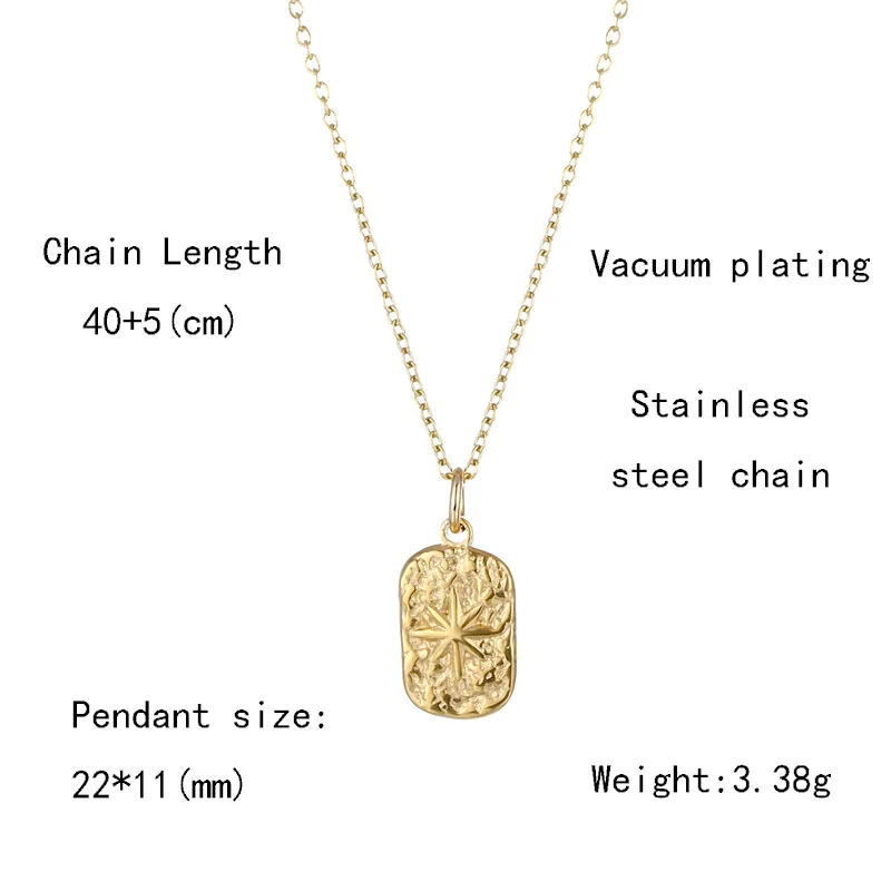 Star Necklace Stainless Steel Necklace For Women Gold Metal Star Medal Necklaces Choker Collier Femme 2022 Fashion Jewelry