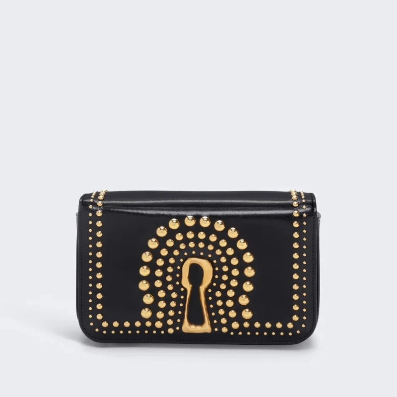 Western Strap Shoulder Bag Women Designer Keyhole Studded Metal Eye Jewels Luxury Handbag Fashion Chic Square Flap Clutch Purse