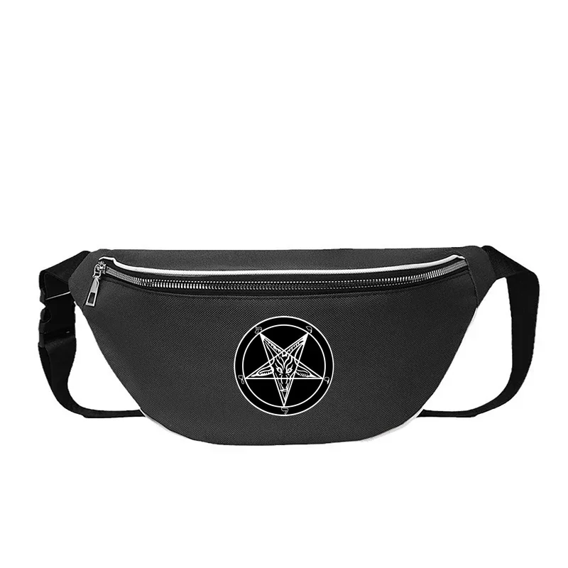 Church of Satan Baphomet Knights Templar Pentagram Waist bag Crossbody Bag Fashion Casual Sports Back Pack Support Custom YB-053