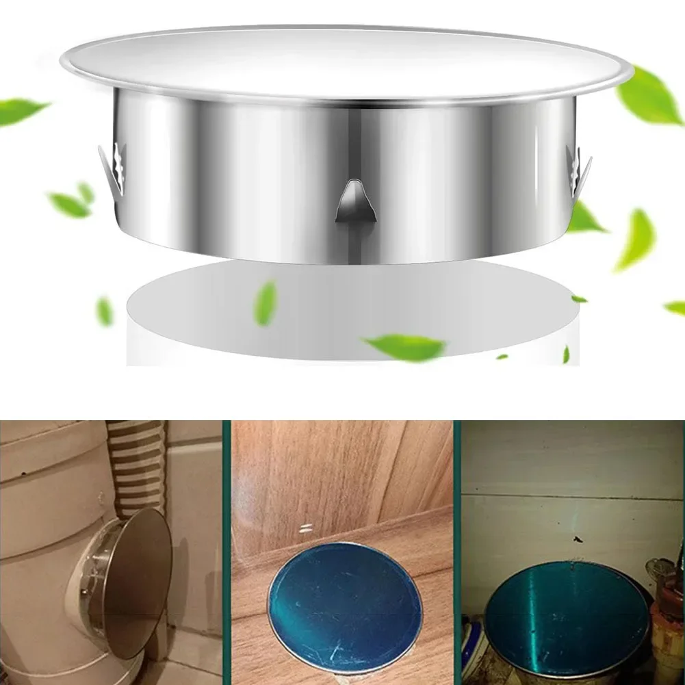 

Chimney Hole Cover Stove Pipe Cover 200MM Stainless Steel Kitchen Sewer Pipe Odor Proof Cover For 190mm-200mm Pipe