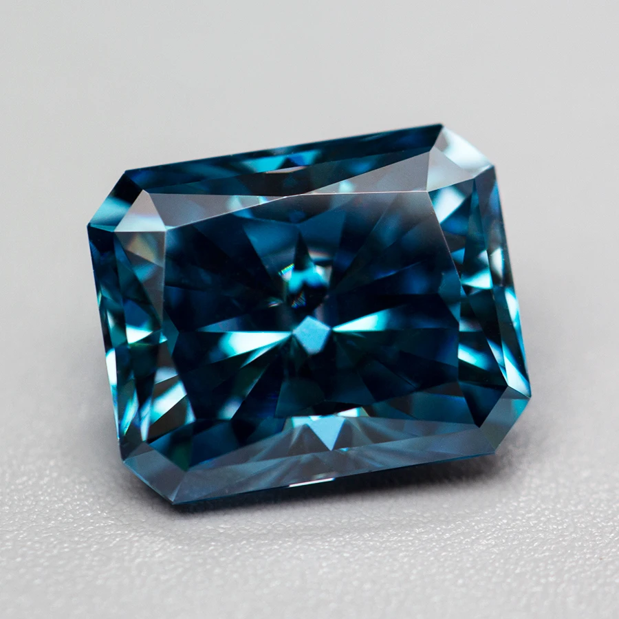 Safira Azul Moissanite Pedras, Pedras Preciosas Soltas, Corte Radiante, Diamantes De Laboratório, Pass Tester com Certificado GRA, 1.0 a 5.0ct