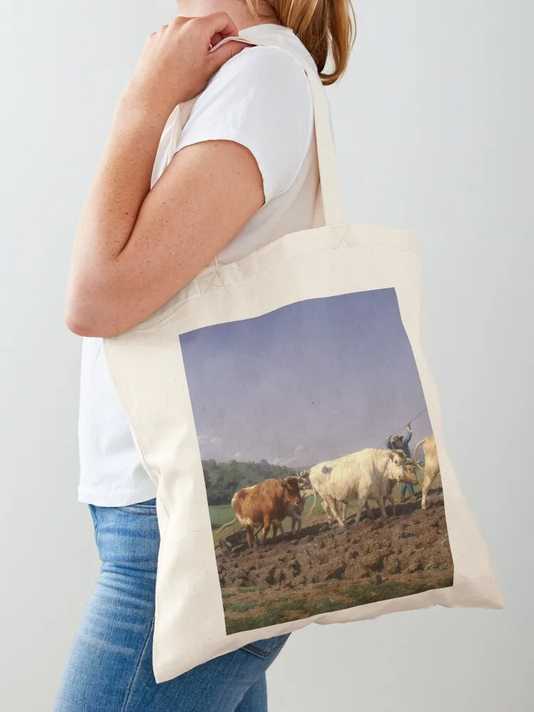 

Plowing in the Nivernais - Rosa Bonheur - 1849 Tote Bag Fabric bag cute tote bag Gift bags bags luxury women
