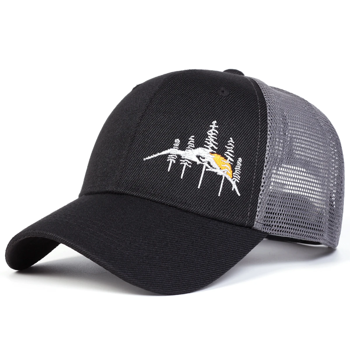 قبعات شبكية مطرزة على شكل شجرة جبلية للجنسين، قبعات كاجوال قابلة للتعديل للربيع والصيف، قبعة واقية من الشمس في الهواء الطلق #2