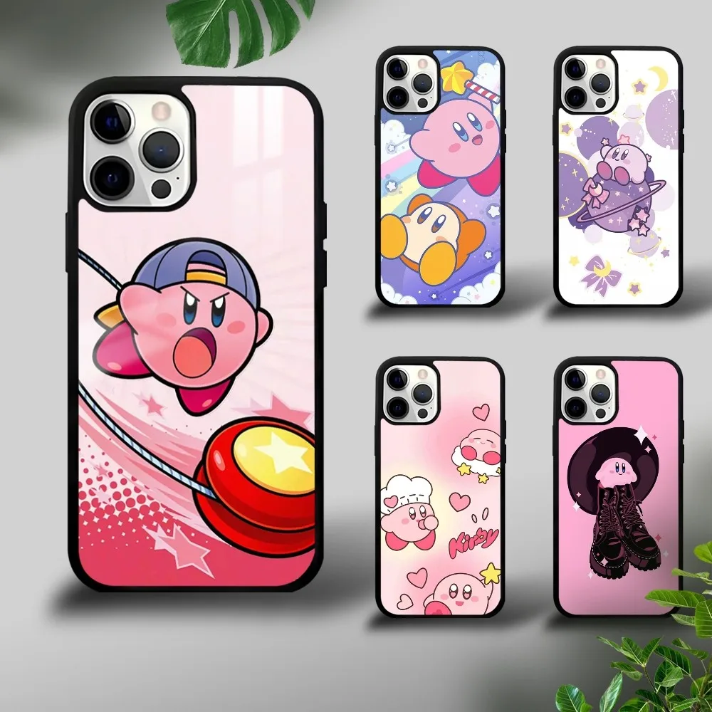 

Cartoon Pink K-Kirbys Phone Case For iPhone 16 15 14 13 12 11 Pro Xs Max Mini Plus Celulares Hard Funda