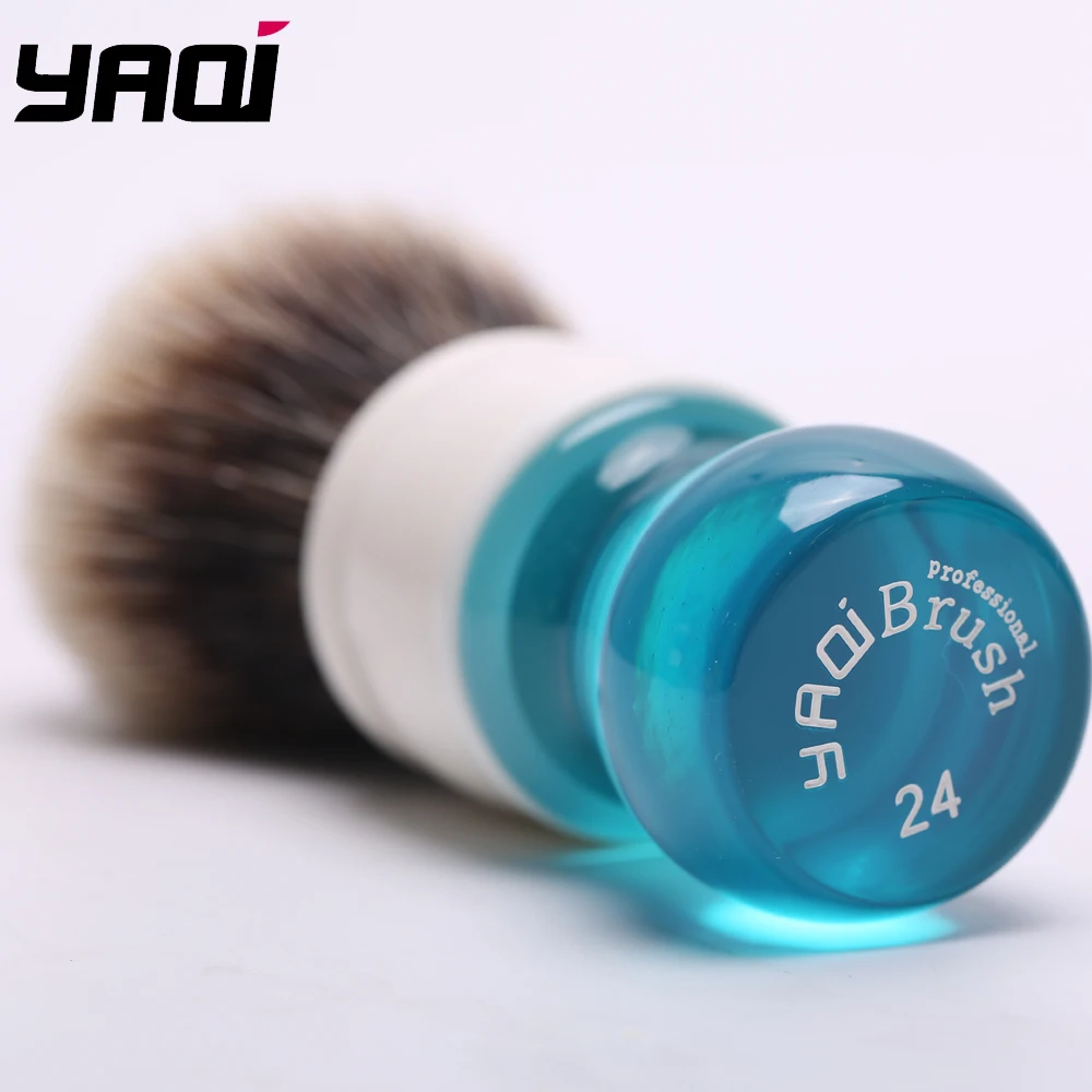yaqi-24mm-aqua-two-band-badger-hair-men's-shaving-brush-premium-quality-for-grooming-and-facial-hair-care