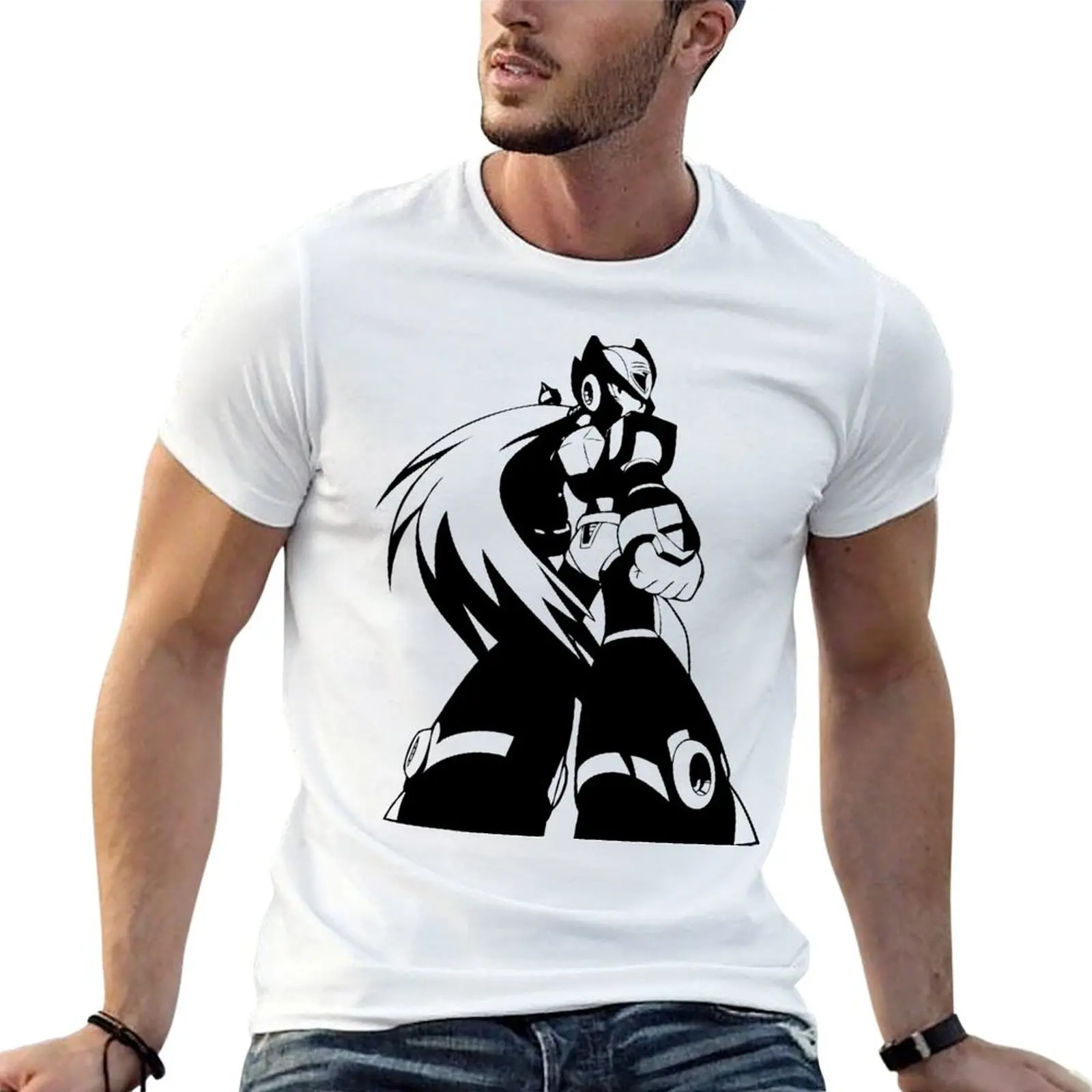 Zero from Megaman X T-Shirt graphics oversized mens designer t shirt