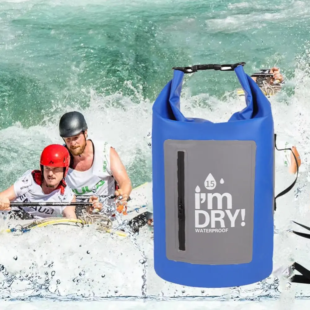 

10/15L Waterproof Dry Bag Large-Capacity with Shoulder Straps Swimming Bucket Bag Lightweight Waterproof Beach Backpack