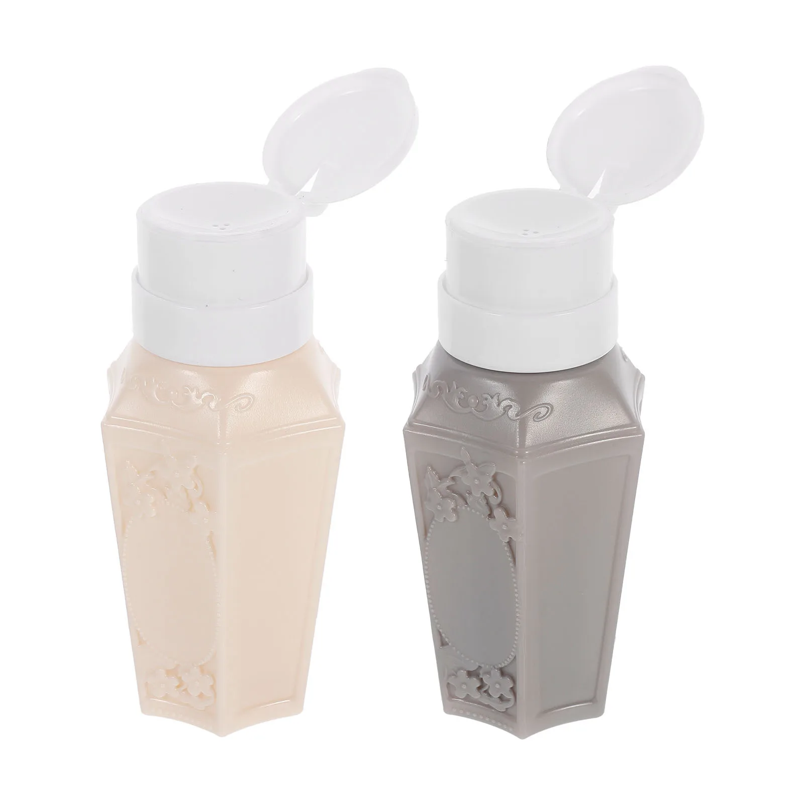 

2pcs Sturdy Press Bottles Leak Proof Empty Dispenser For Nail Polish Remover Alcohol Travel Light Pump Bottle Container