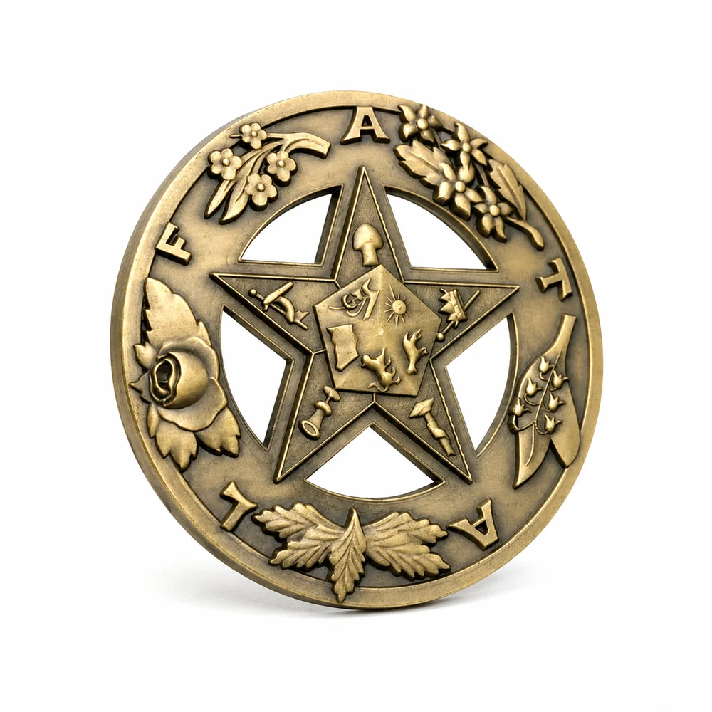 Antique Color Order of Eastern Star OES Masonic Car Truck Motorcycle Emblem with Red Adhesive, 3 Inches 2