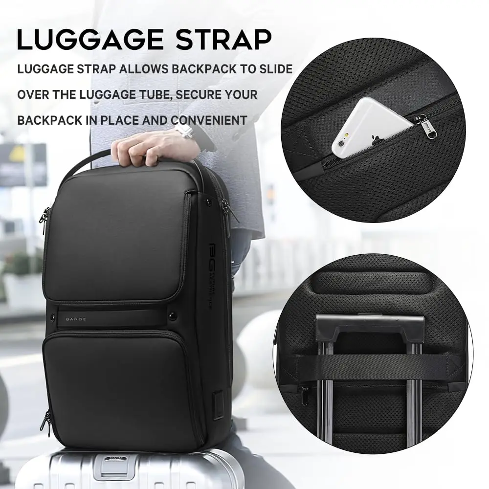 بانج الأصلي تصميم فريد متعدد الطبقات الفضاء حقائب ظهر للأعمال الرجال في سن المراهقة USB تهمة خارجية 15.6 محمول حقيبة السفر