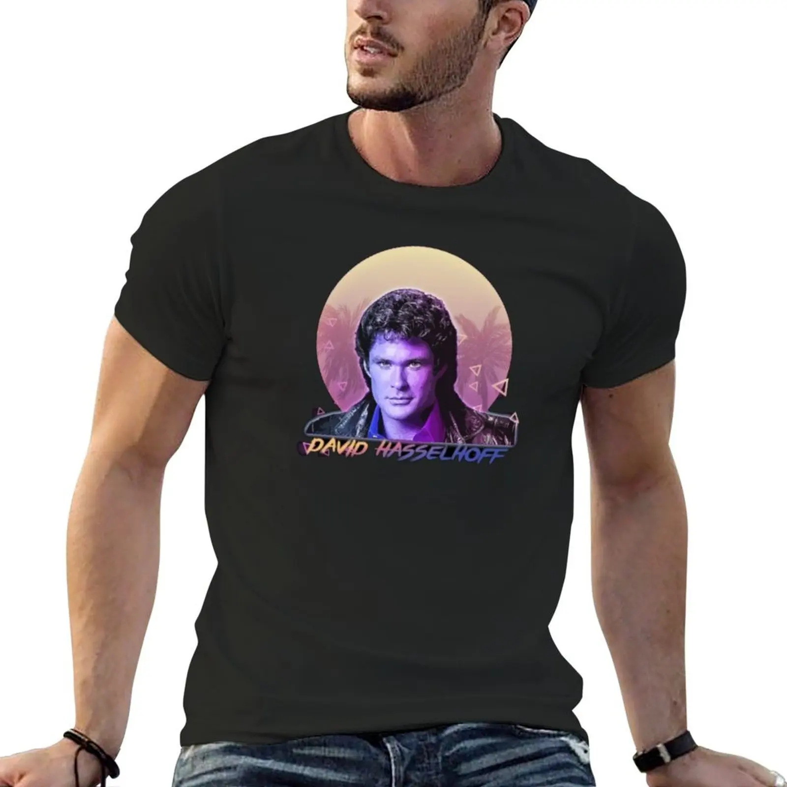 

David Hasselhoff T-Shirt graphic t shirt vintage customs design your own sweat shirts, men