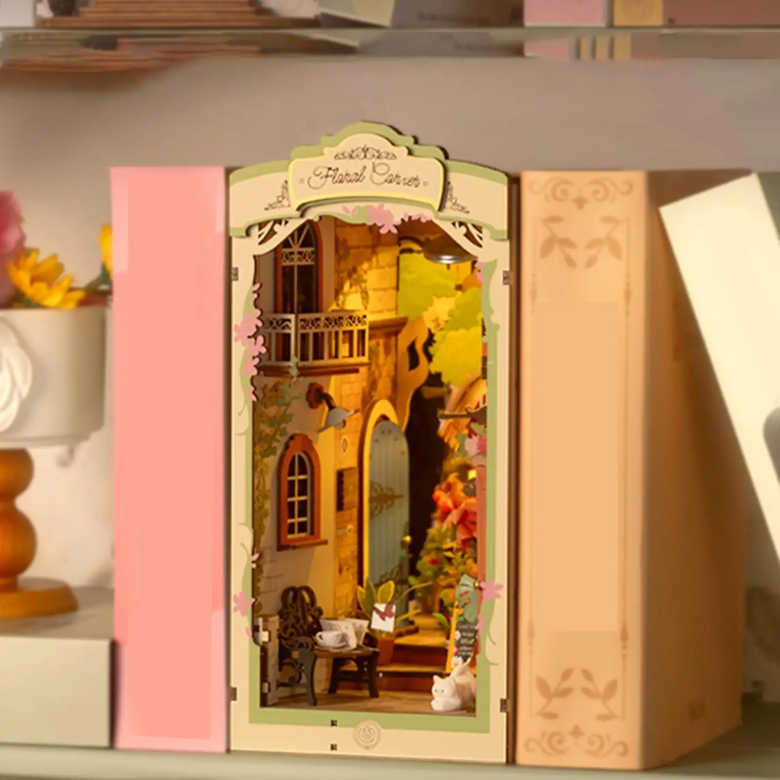 ثلاثية الأبعاد لغز الإبداع DIY نموذج صغير اليدوية منزل نموذج غرفة ديكور دمية الخشب Bookend DIY كيت للمراهقين الفتيات الفتيان هدية