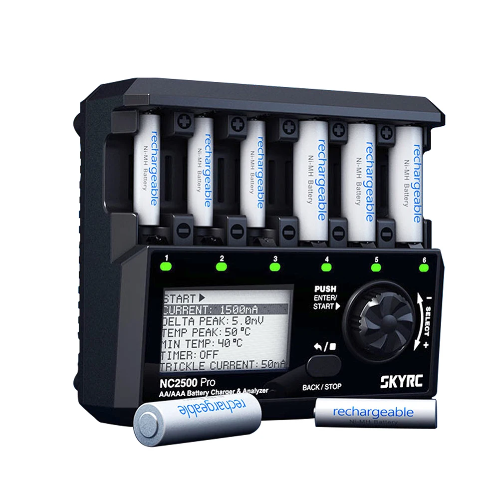 

SKYRC NC2500 Pro Discharger DC 12V 3A AA/AAA NiMH/NiCD Battery Multi-function Charger Analyser Fast Charger With LCD Screen