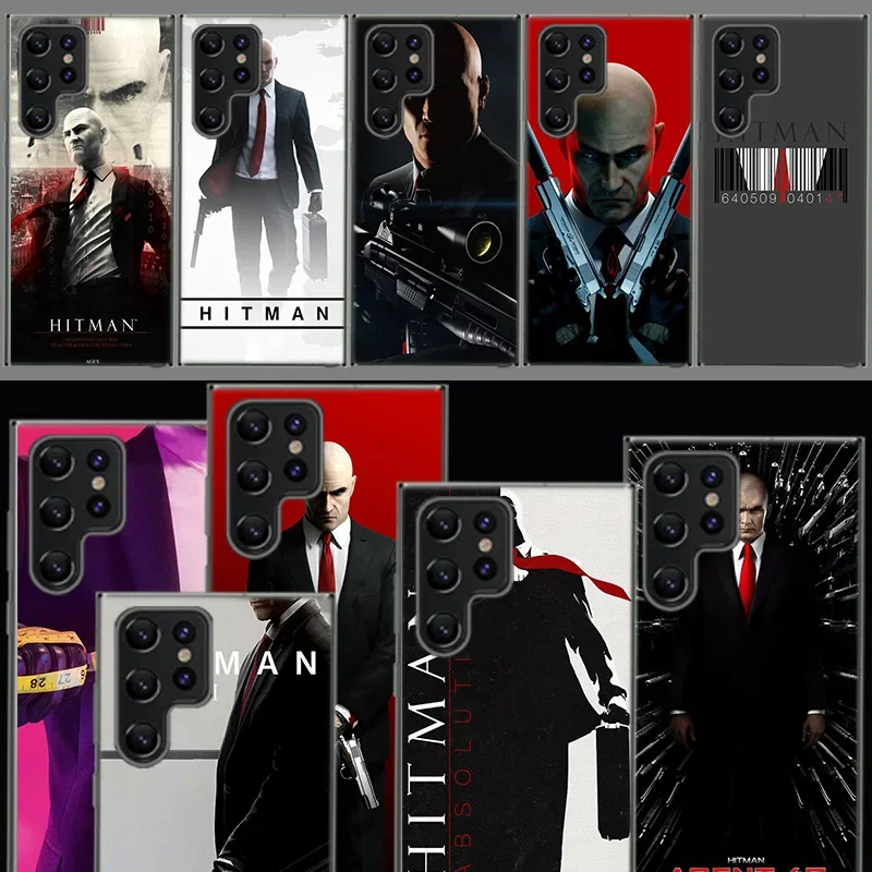 Man Hitman Agent Silicone Cover For Samsung Galaxy S21 S20 S23 FE S22 S24 Ultra Phone Case S10 S10E S8 S9 Plus S7 Edge Clear Coq