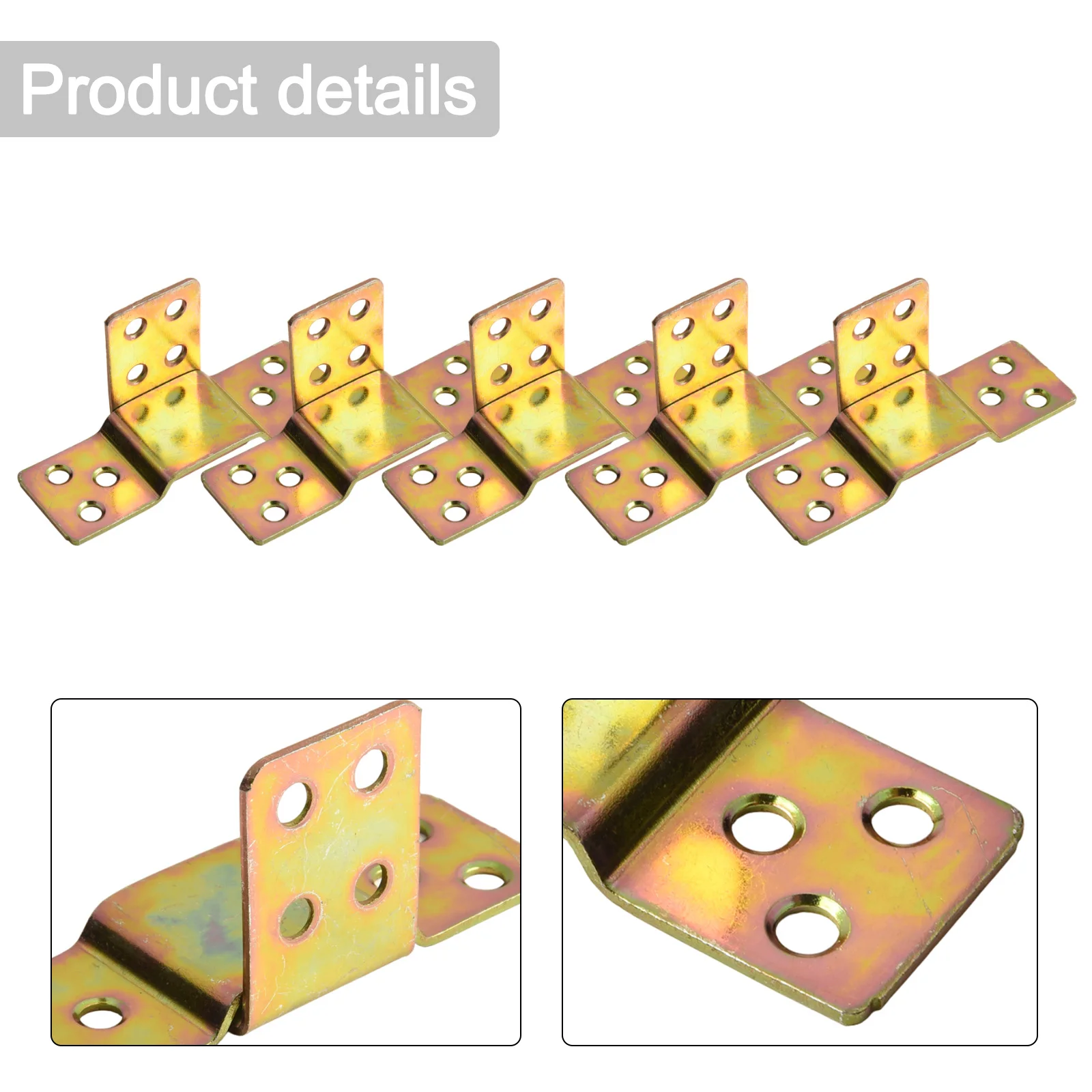 5Pcs Metal Bed Rail Bracket Wood Bed L Shape & Flat Plate Fastener Fitting Replacement Furniture Connector Hardware Fittings