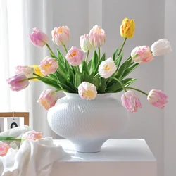 21 Inch Real Touch Artificial Parrot Tulip Faux Flower for Wedding Home Decor Bouquet