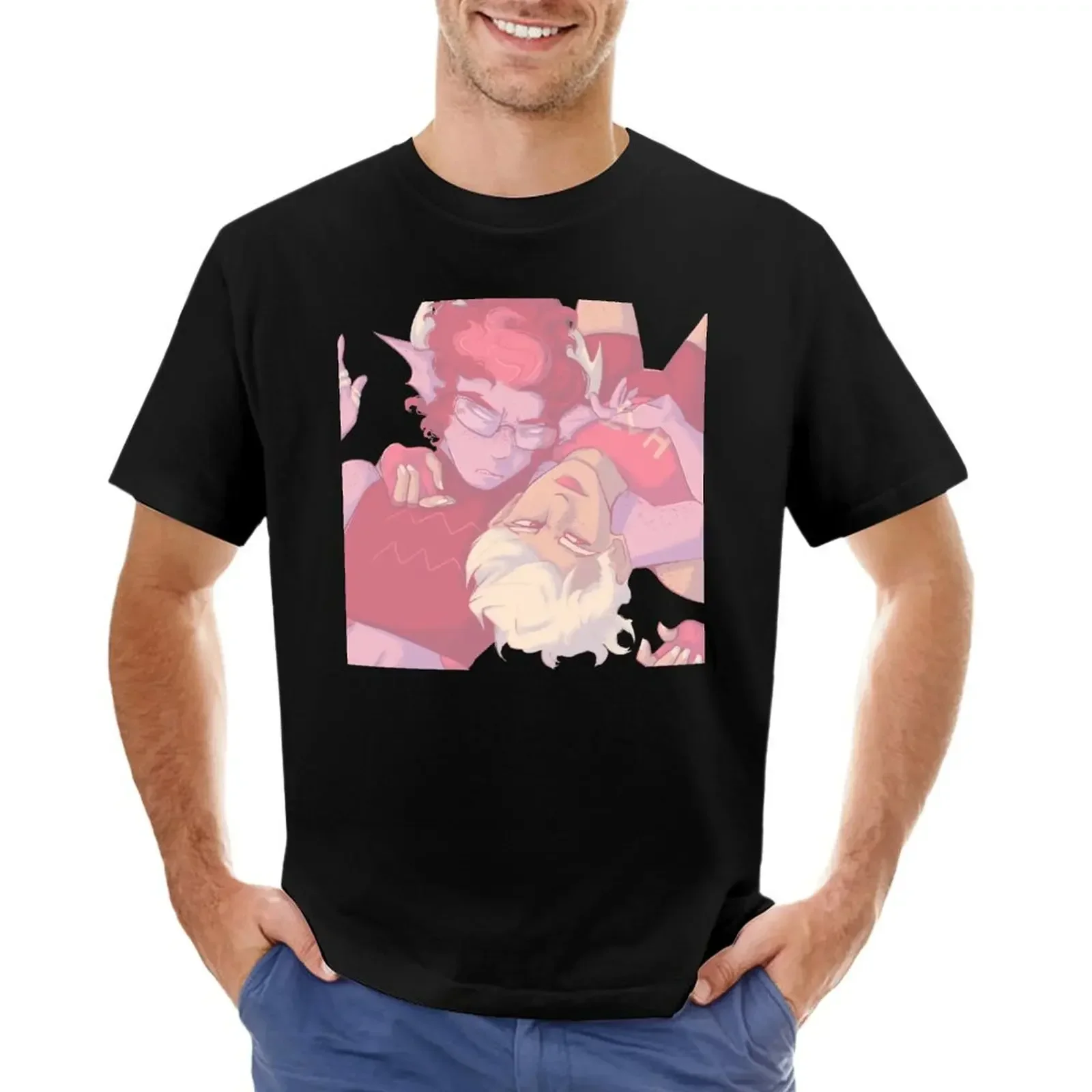 Homestuck Eridan Ampora Dirk Strider Eridirk Ranting T-shirt cute tops summer clothes for a boy Men's cotton t-shirt