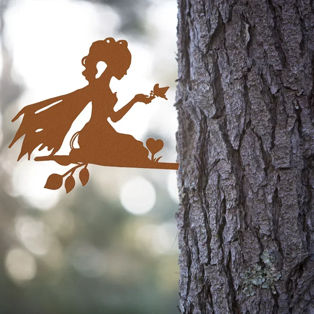 

Enchanting Elf Princess on Branch Steel Silhouette Metal Wall Art Transform with this elegant elf princess on branch steel