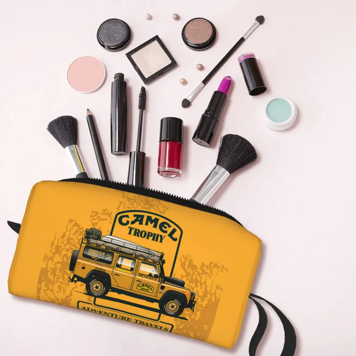 Camel Trophy Defender-Bolsa de maquillaje para hombre, estuche organizador de viaje, color amarillo, 110