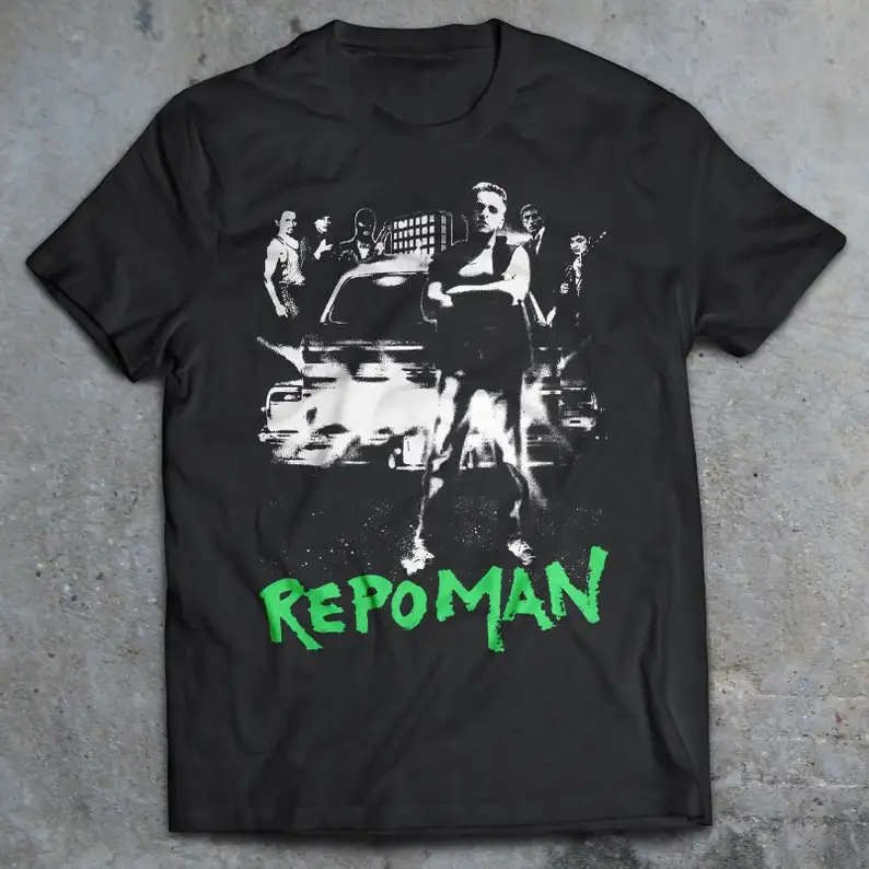 Repo Man 1984 Cult Punk Movie T-Shirt, 80s Punk Movie shirt, Suburbia, SLC Punk, Sid & Nancy, Fabulous Stains, Breaking Glass, C