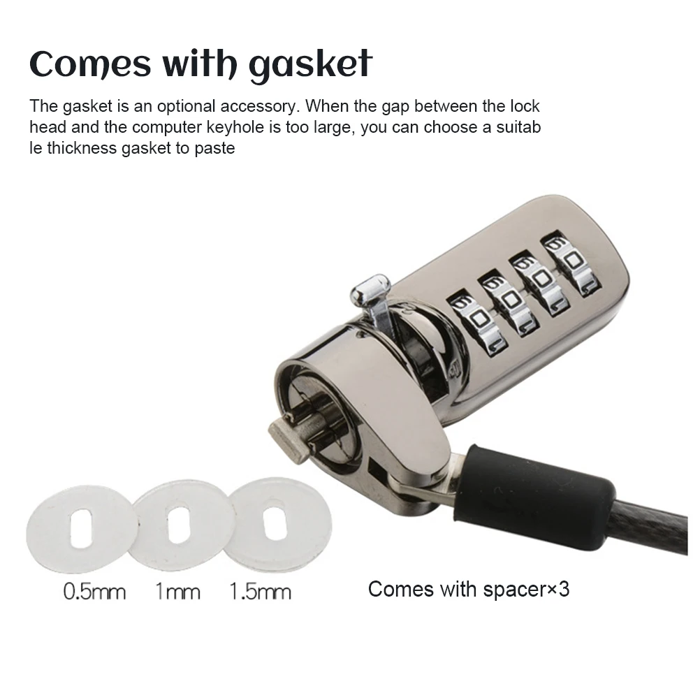 قفل الكمبيوتر المحمول قفل الكابل الأمن 4 أرقام قفل بكلمة مرور الحماية الأمنية للكمبيوتر المحمول ملحق أمان الجهاز الآخر