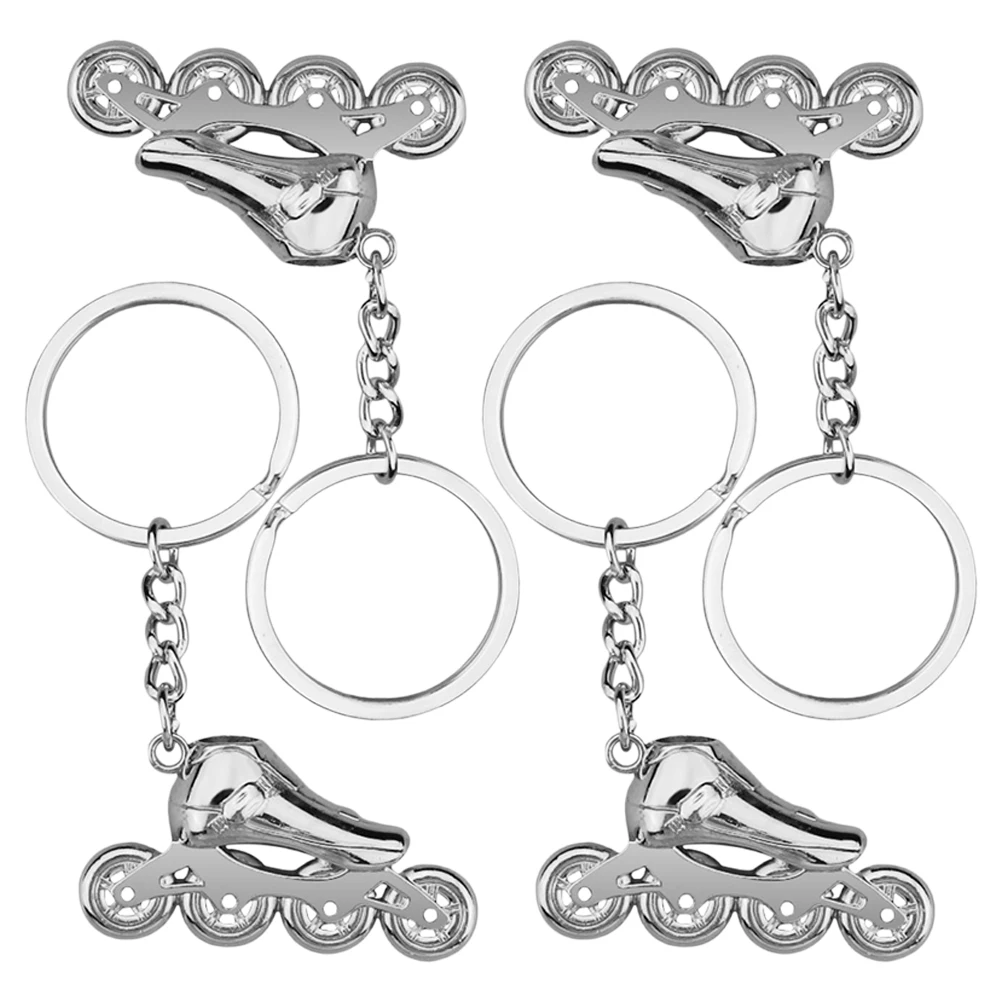 

4 pcs Roller Skate Keychain Creative 3D Pendants for Backpack Wallet Keys Charms Crafts Hanging Accessories Sturdy Zinc Alloy