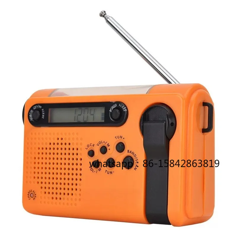 Disaster Prevention and Emergency Full-band Radio, Solar Energy, Charging, Hand-cranked Power Generation, with Lighting