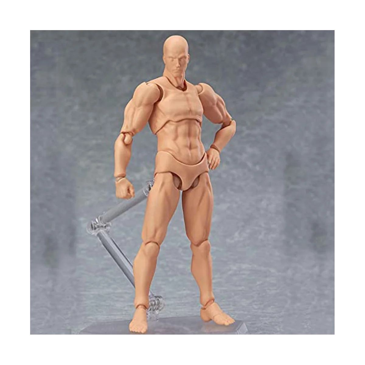 Muñeca de cuerpo articulada para hombre y mujer, maniquí articulado con cabeza de bloque para artistas, conjunto de dibujo, color gris