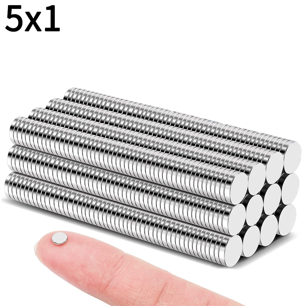 5X1mm Magnet Round Magnet Permanent Super Strong Magnetic Disc for Fridge, DIY, Building, Scientific