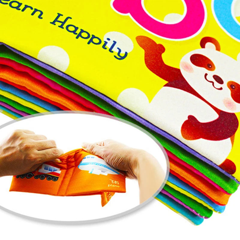 Baby Cloth Book Newborn Infant English Books Early Education Quiet Book 0 -12 Month Enlightenment Educational Toys Learning