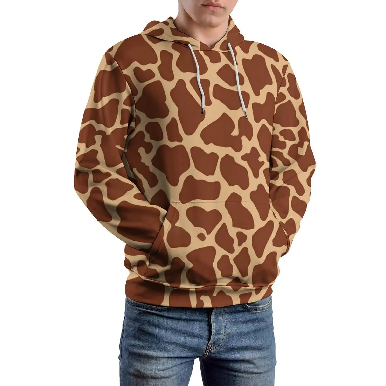 

Wildlife Giraffe Casual Hoodies Man Animal Print Pretty Graphic Hooded Sweatshirts Spring Long Sleeve Fashion Oversized Hoodie