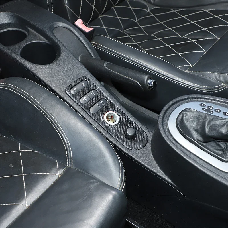 For Seat leon 08-12 real dry carbon fiber central door lock button box frame cover door lock button protective cover auto parts
