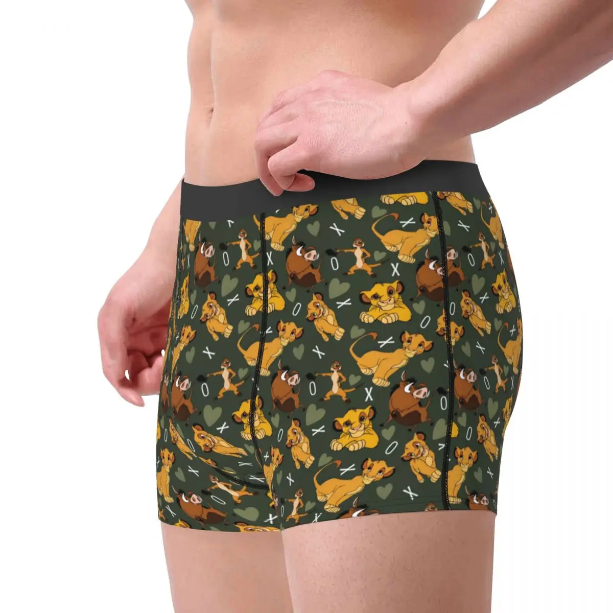 Calzoncillos Boxer personalizados de la película del Rey León para hombre, ropa interior con estampado 3D de Simba Cub de dibujos animados, bragas, calzoncillos transpirables