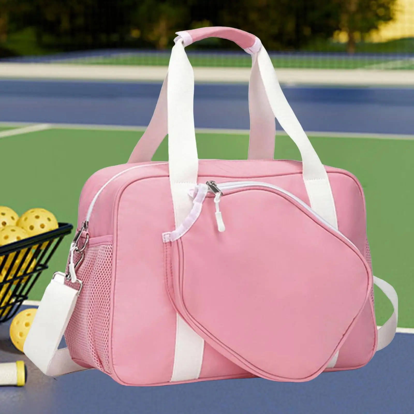 Pickleball Paddle Bag Durable Nylon Racket Tote Handbag Shoulder Bag for Fitness and Outdoor Use