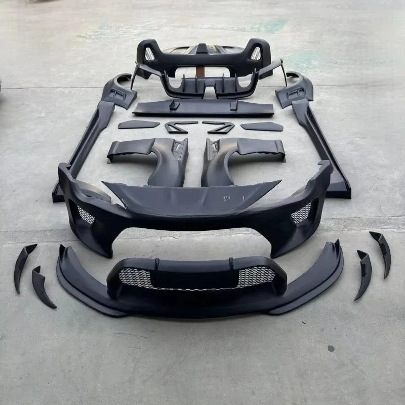 ل GT86 BRZ طقم الجسم الواسع روبوت نمط الجبهة حافة مصد السيارة الخلفي الشفة الجانب تنورة المفسد الجناح GT86 الناشر الخلفي FRP المواد #4