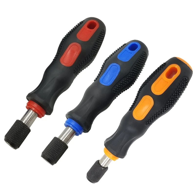 

Portable 1/4"/6.35mm Screwdriver Bit Holder Self Screwdriver Holder with PP+TPR Handle Screwdriver Bit Holder Durable