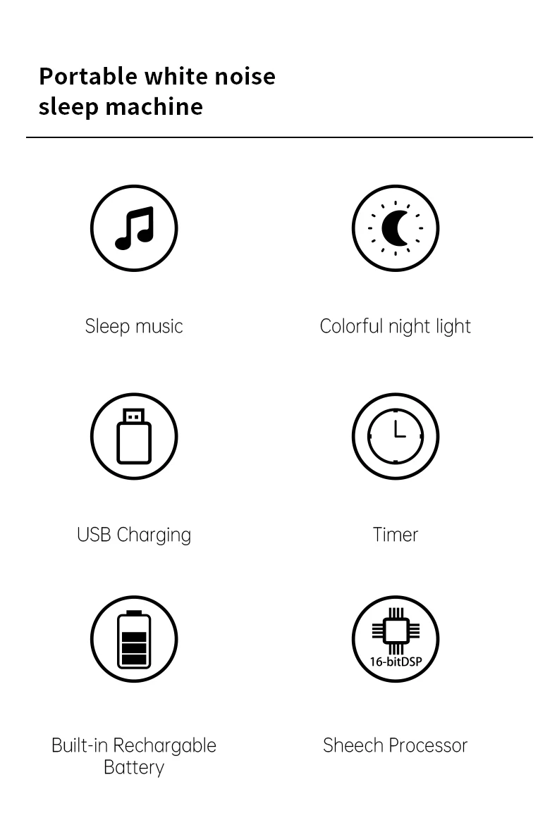 Portable White Noise Machine Baby Plastic Battery Powered Sleep Audio Machine